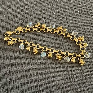 Vintage Kirks Folly Teddy Bear Charm Bracelet